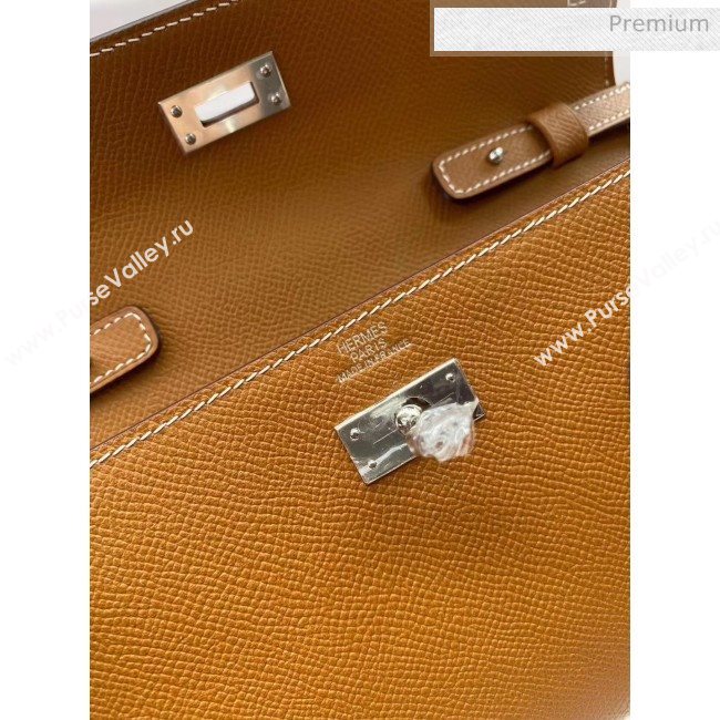 Hermes Kelly Long To Go Wallet in Original Epsom Leather Brown/Silver 2020 (HM-20051805)