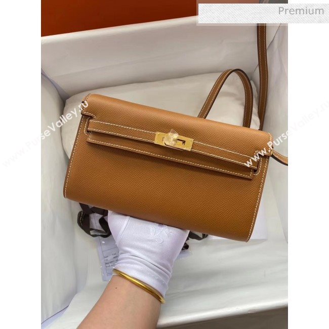 Hermes Kelly Long To Go Wallet in Original Epsom Leather Brown/Gold 2020 (HM-20051806)