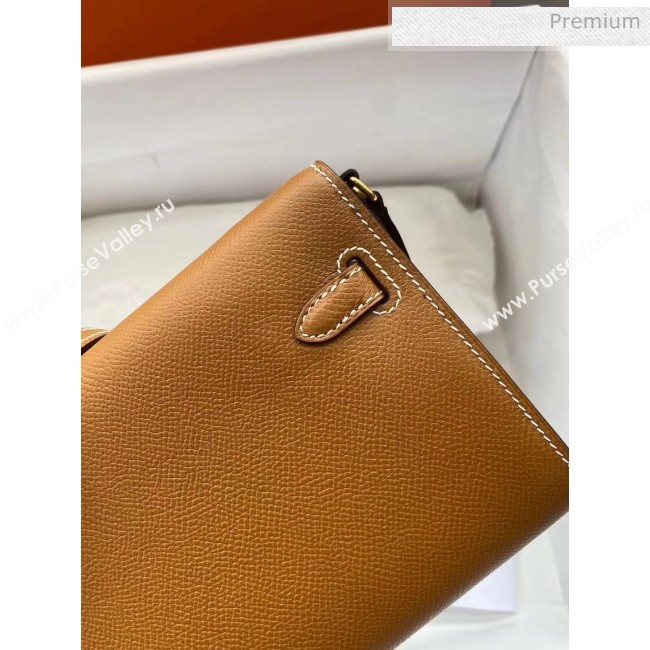 Hermes Kelly Long To Go Wallet in Original Epsom Leather Brown/Gold 2020 (HM-20051806)