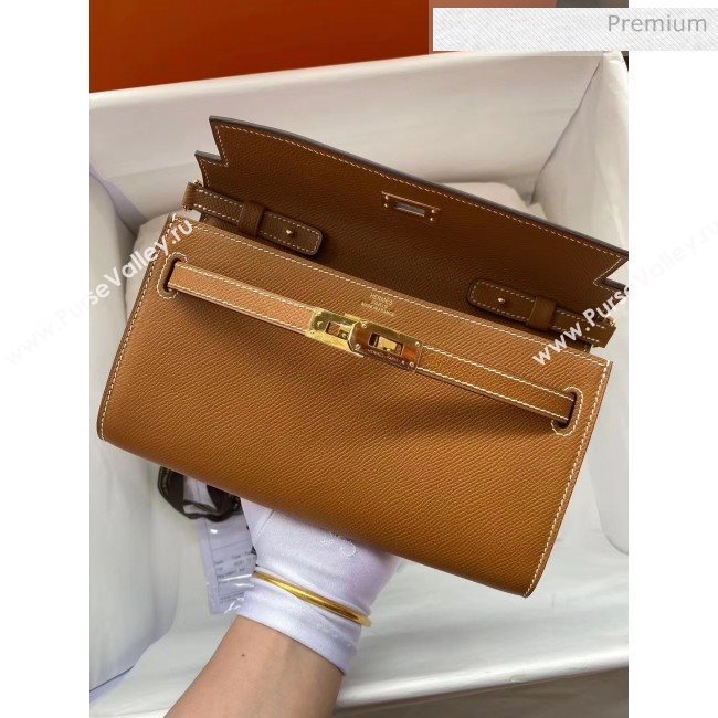 Hermes Kelly Long To Go Wallet in Original Epsom Leather Brown/Gold 2020 (HM-20051806)