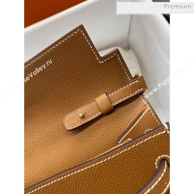 Hermes Kelly Long To Go Wallet in Original Epsom Leather Brown/Gold 2020 (HM-20051806)