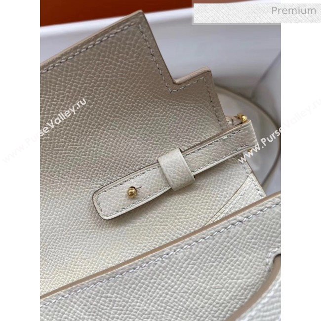 Hermes Kelly Long To Go Wallet in Original Epsom Leather White/Gold 2020 (HM-20051808)