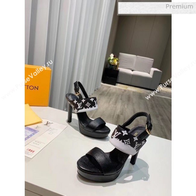 Louis Vuitton LV Escale Calfskin Platform Sandal With 10.5cm Heel Black 2020 (MD-20052024)