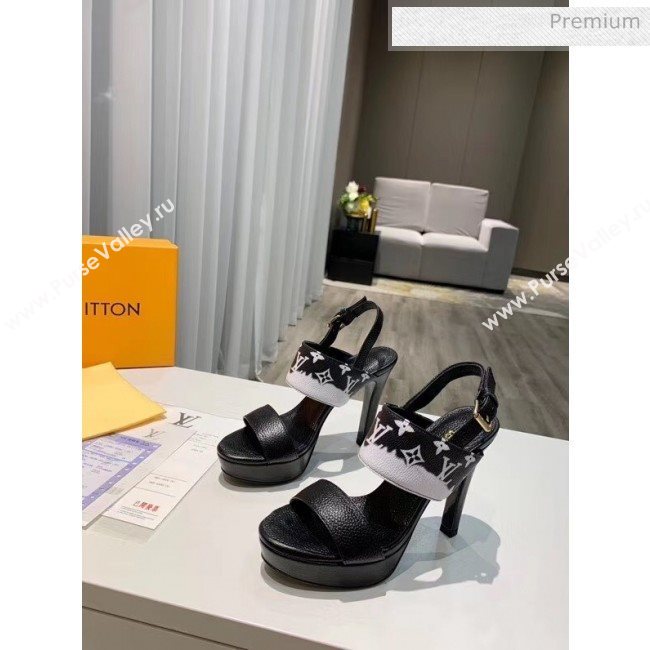 Louis Vuitton LV Escale Calfskin Platform Sandal With 10.5cm Heel Black 2020 (MD-20052024)