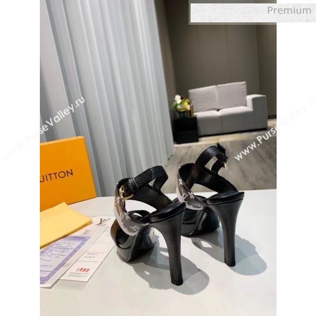 Louis Vuitton LV Escale Calfskin Platform Sandal With 10.5cm Heel Black 2020 (MD-20052024)