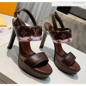 Louis Vuitton LV Escale Calfskin Platform Sandal With 10.5cm Heel Brown 2020 (MD-20052025)