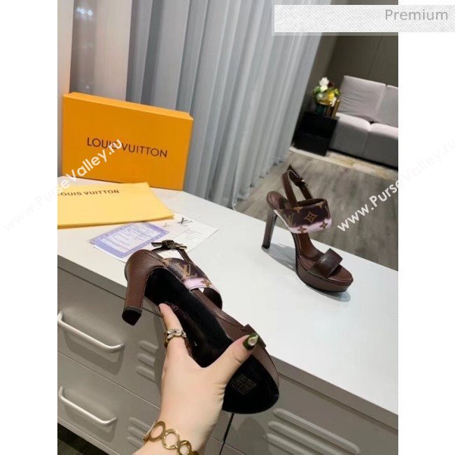 Louis Vuitton LV Escale Calfskin Platform Sandal With 10.5cm Heel Brown 2020 (MD-20052025)