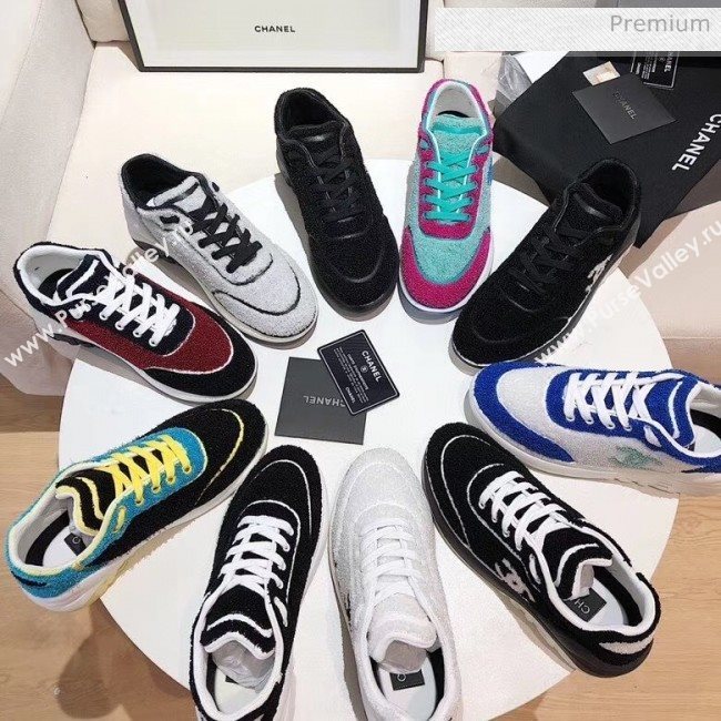 Chanel Terry-cloth & Goatskin Classic Sneaker Black 2020 (MD-20052049)