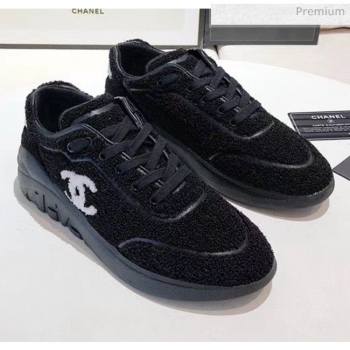 Chanel Terry-cloth & Goatskin Classic Sneaker Black 2020 (MD-20052049)