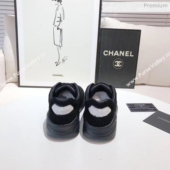 Chanel Terry-cloth & Goatskin Classic Sneaker Black 2020 (MD-20052049)