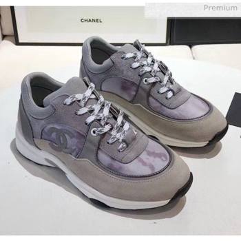 chaneI Calfskin Suede & Fabric Classic Sneaker Grey 2020(For Women and Men) (MD-20052059)