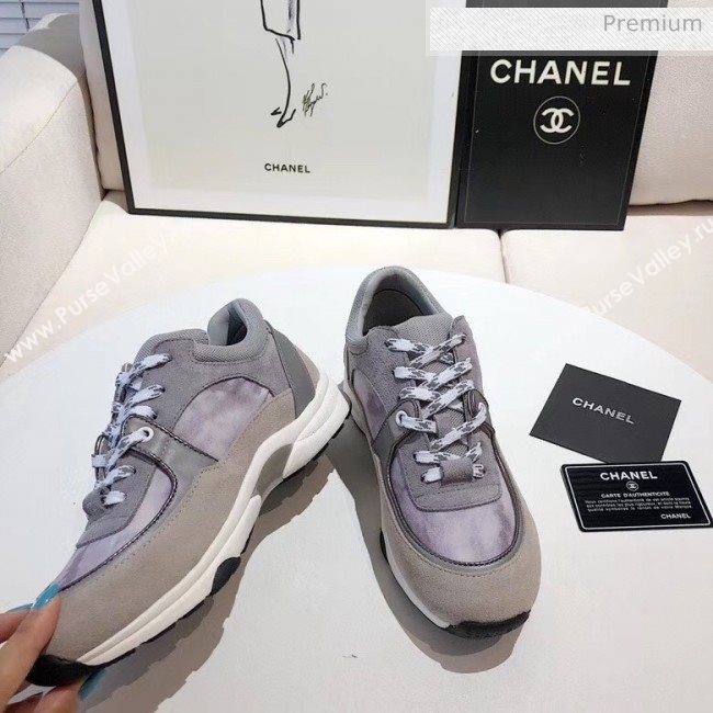 Chanel Calfskin Suede & Fabric Classic Sneaker Grey 2020(For Women and Men) (MD-20052059)