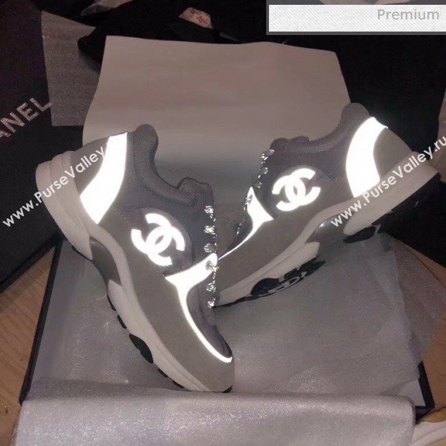 Chanel Calfskin Suede & Fabric Classic Sneaker Grey 2020(For Women and Men) (MD-20052059)