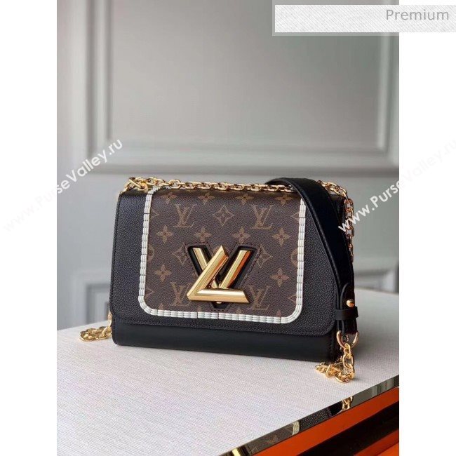 Louis Vuitton Twist MM Bag In Calfskin and Monogram Canvas M44837 Brown/Black 2020 (K-20052207)