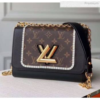 Louis Vuitton Twist MM Bag In Calfskin and Monogram Canvas M44837 Brown/Black 2020 (K-20052207)