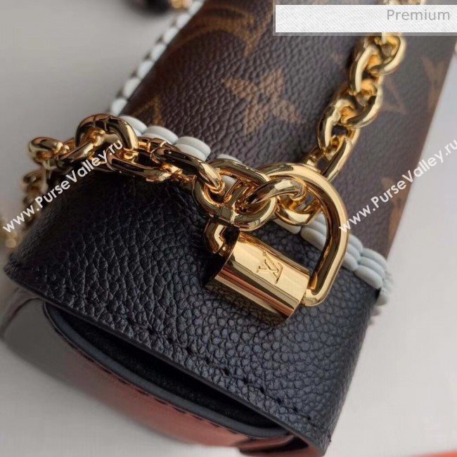 Louis Vuitton Twist MM Bag In Calfskin and Monogram Canvas M44837 Brown/Black 2020 (K-20052207)