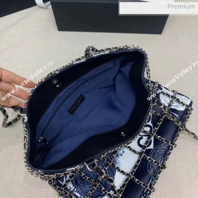 Chanel Printed Cotton & Silver-Tone Chain Shopping Bag AS1383 2020 (JY-20052303)