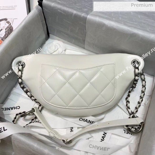 Chanel Calfskin & Chain Logo Waist Bag AS1783 White 2020 (JY-20052304)