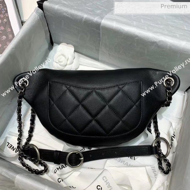 Chanel Calfskin & Chain Logo Waist Bag AS1783 Black 2020 (JY-20052306)