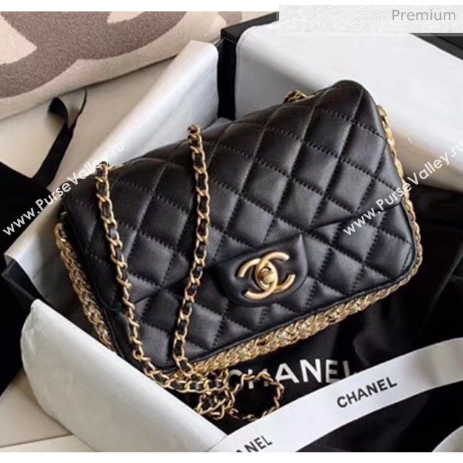 Chanel Lambskin & Imitation Pearls Flap Bag AS1740 Black 2020 (JY-20052326)