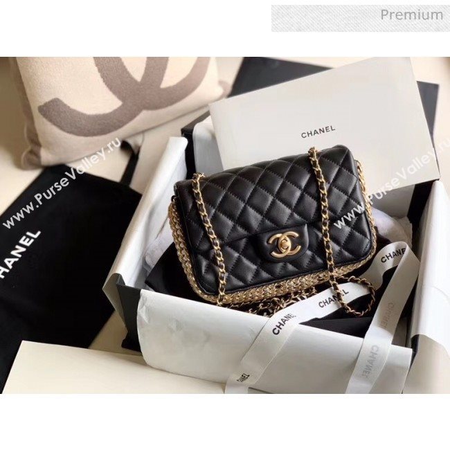 Chanel Lambskin & Imitation Pearls Flap Bag AS1740 Black 2020 (JY-20052326)