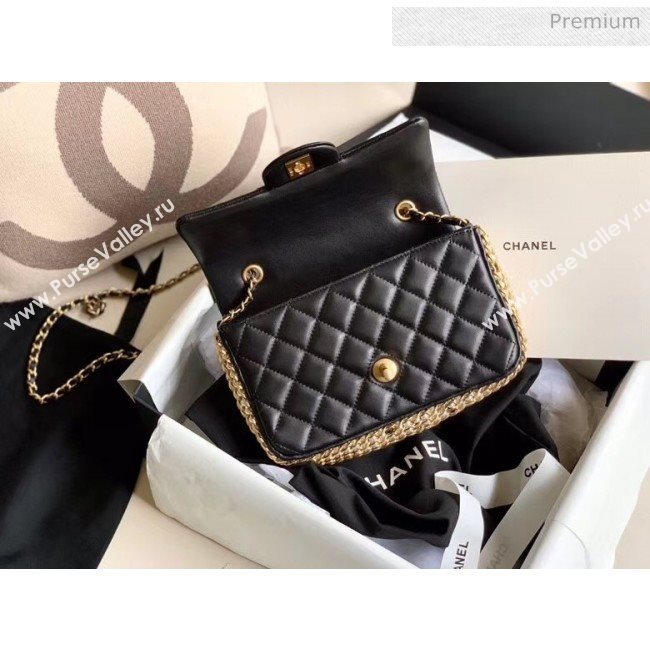 Chanel Lambskin & Imitation Pearls Flap Bag AS1740 Black 2020 (JY-20052326)