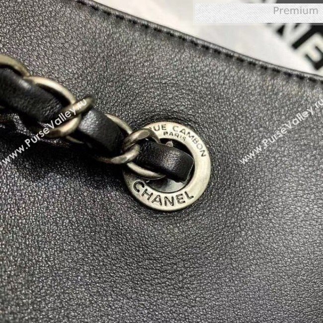 Chanel Calfskin & Chain Logo Shopping Bag Black 2020 (SS-20052307)