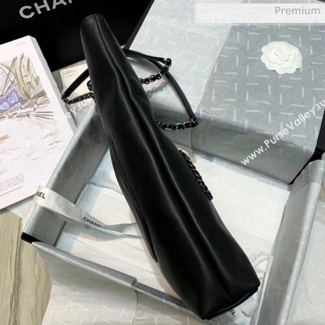 Chanel Calfskin & Chain Logo Shopping Bag Black 2020 (SS-20052307)