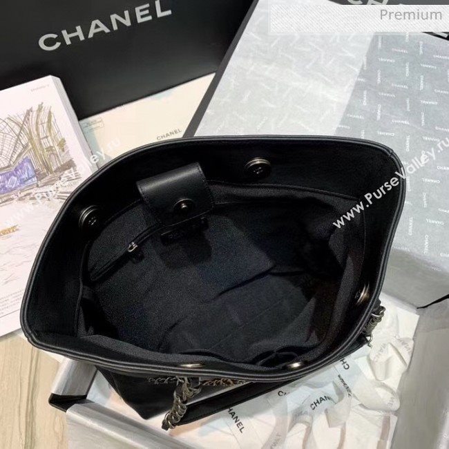 Chanel Calfskin & Chain Logo Shopping Bag Black 2020 (SS-20052307)