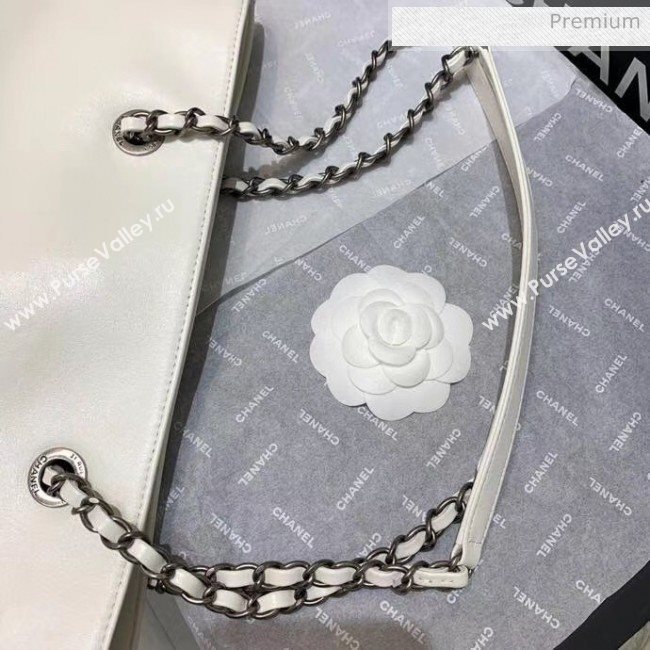 Chanel Calfskin & Chain Logo Shopping Bag White 2020 (SS-20052208)