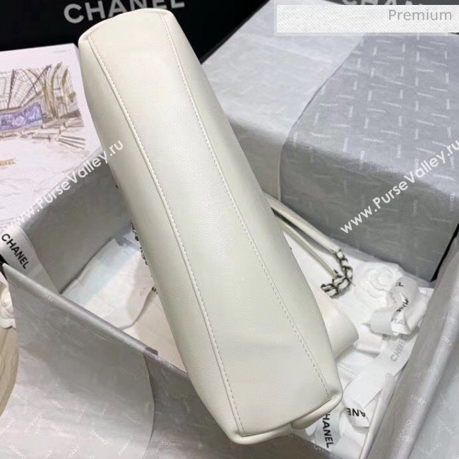 Chanel Calfskin & Chain Logo Shopping Bag White 2020 (SS-20052208)