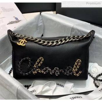 Chanel Calfskin & Chain Logo Bowling Shoulder Bag Black 2020 (SS-20052309)