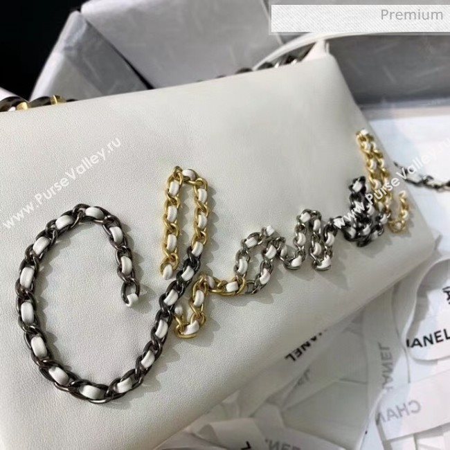 Chanel Calfskin & Chain Logo Bowling Shoulder Bag White 2020 (SS-20052310)