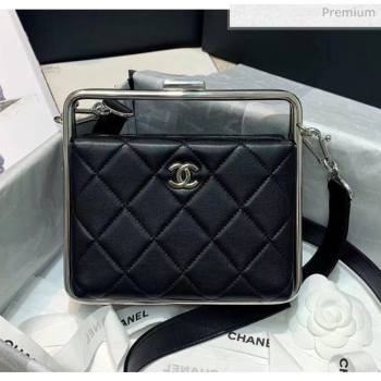 Chanel Lambskin & Silver-Tone Metal Clutch AS1732 Black 2020 (JY-20052317)