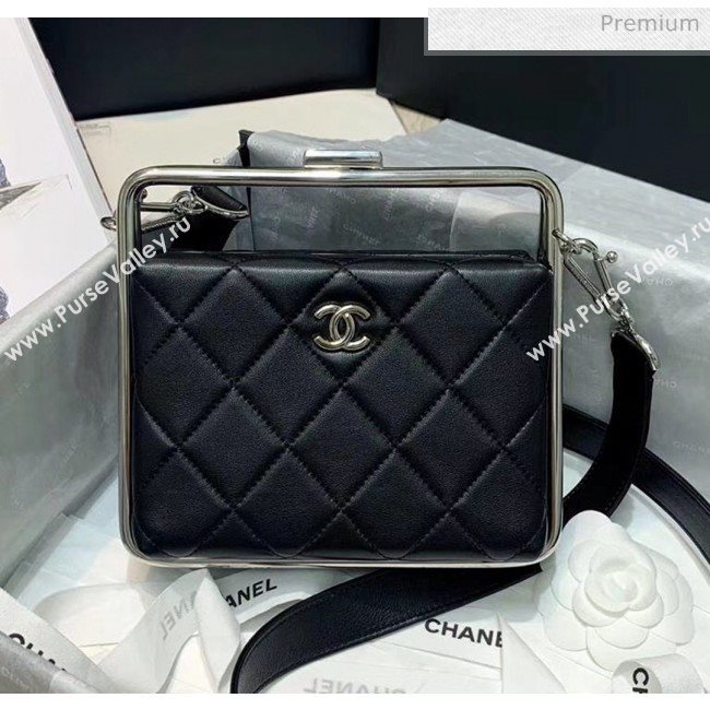 Chanel Lambskin & Silver-Tone Metal Clutch AS1732 Black 2020 (JY-20052317)