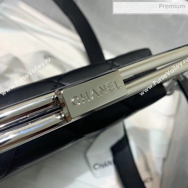 Chanel Lambskin & Silver-Tone Metal Clutch AS1732 Black 2020 (JY-20052317)