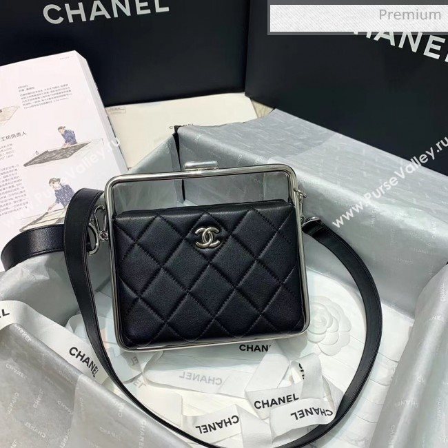Chanel Lambskin & Silver-Tone Metal Clutch AS1732 Black 2020 (JY-20052317)