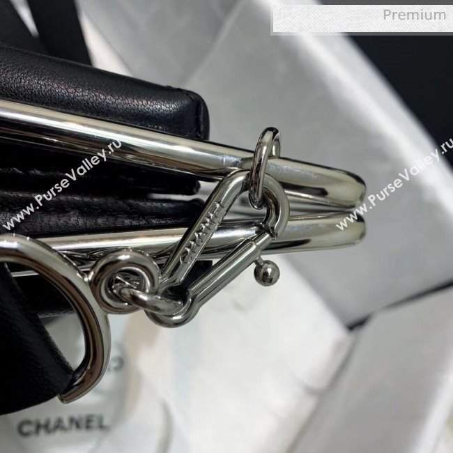 Chanel Lambskin & Silver-Tone Metal Clutch AS1732 Black 2020 (JY-20052317)