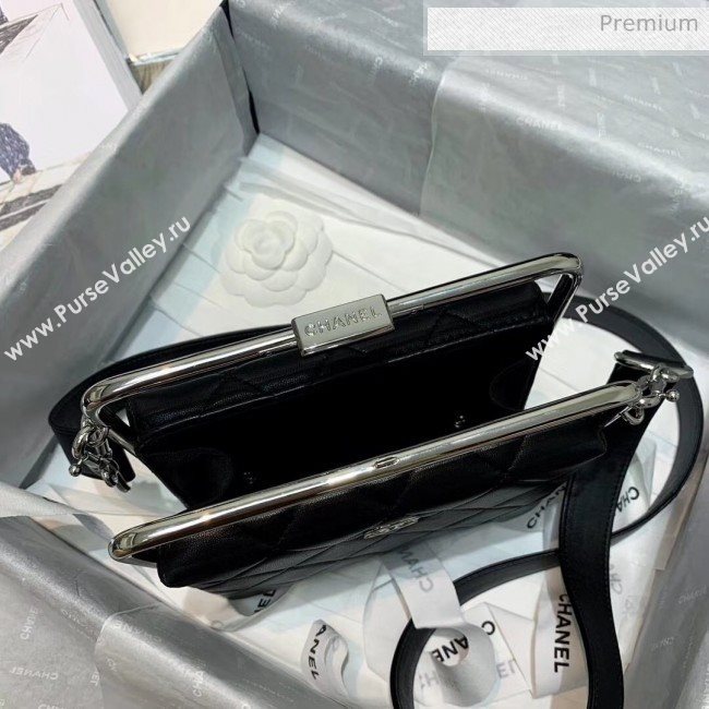 Chanel Lambskin & Silver-Tone Metal Clutch AS1732 Black 2020 (JY-20052317)