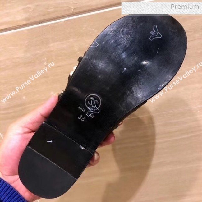 Chanel Lambskin Chains & Pearls Mules Sandals Black 2020 (MD-20052723)