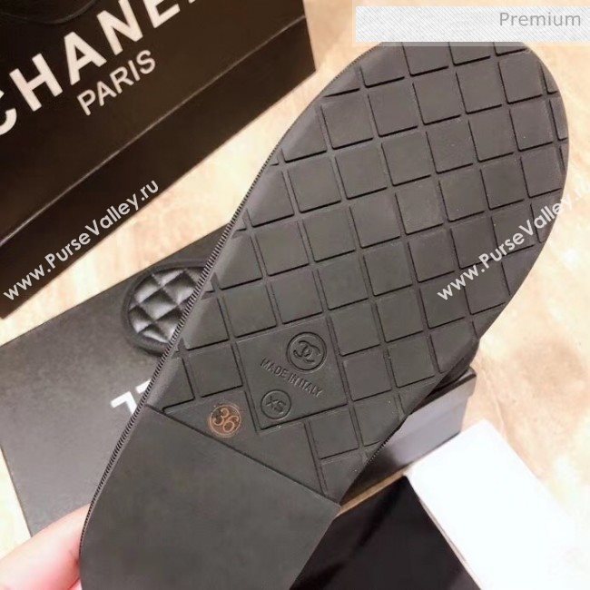 Chanel Lambskin Chains & Pearls Flat Mules Sandals Black 2020 (MD-20052726)