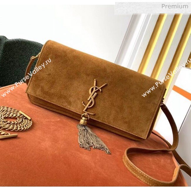 Saint Laurent Suede Kate 99 Tassels Shoulder Bag 604276 Brown 2020 (KT-20052804)