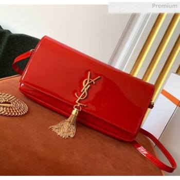 Saint Laurent Patent Leather Kate 99 Tassels Shoulder Bag 604276 Red 2020 (KT-20052806)