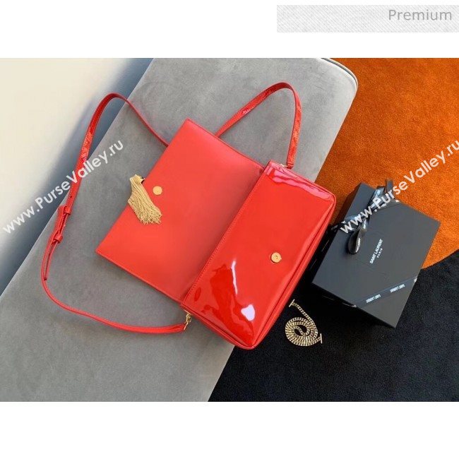 Saint Laurent Patent Leather Kate 99 Tassels Shoulder Bag 604276 Red 2020 (KT-20052806)
