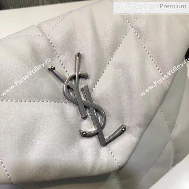 Saint Laurent Loulou Puffer Small Bag in Quilted Lambskin 577476 White/Silver 2020 (BGL-20052807)