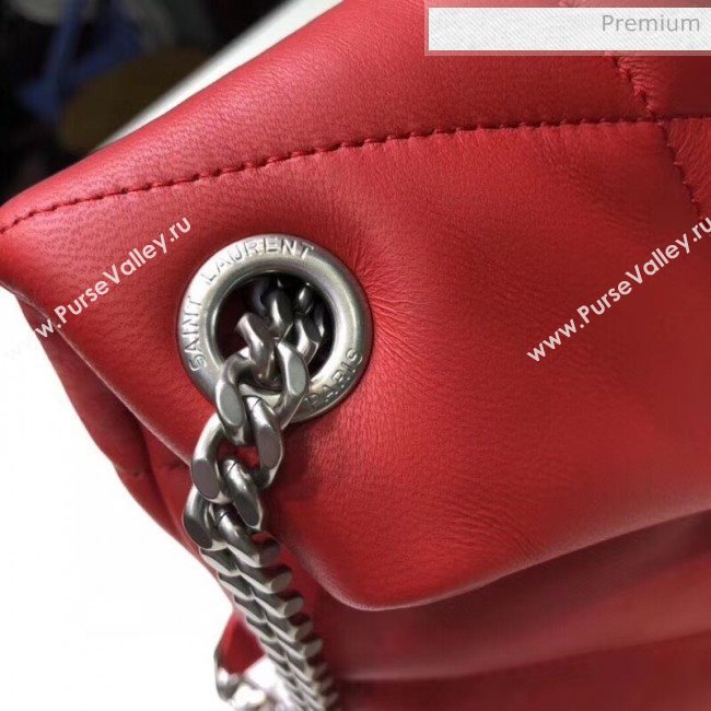 Saint Laurent Loulou Puffer Small Bag in Quilted Lambskin 577476 Red/Silver 2020 (BGL-20052808)