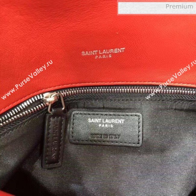 Saint Laurent Loulou Puffer Small Bag in Quilted Lambskin 577476 Red/Silver 2020 (BGL-20052808)