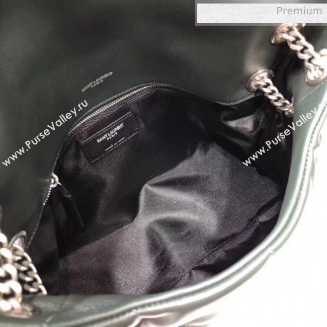 Saint Laurent Loulou Puffer Small Bag in Quilted Lambskin 577476 Deep Green/Silver 2020 (BGL-20052809)