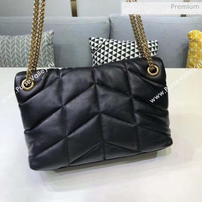 Saint Laurent Loulou Puffer Small Bag in Quilted Lambskin 577476 Black/Gold 2020 (BGL-20052811)