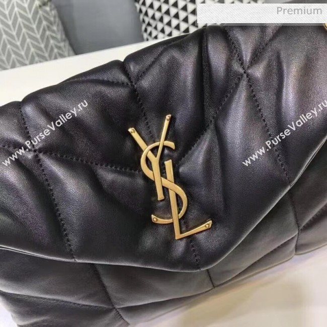 Saint Laurent Loulou Puffer Small Bag in Quilted Lambskin 577476 Black/Gold 2020 (BGL-20052811)